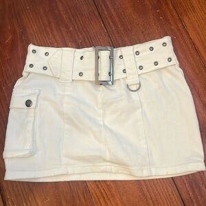 Micro mini white skirt